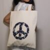 Applique Peace Tote bag