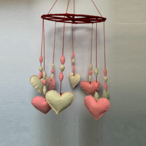 Chimes – Heart, White and Pink