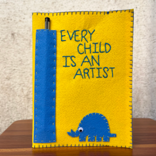 Yellow_Every child is an Artist_felt bookcover