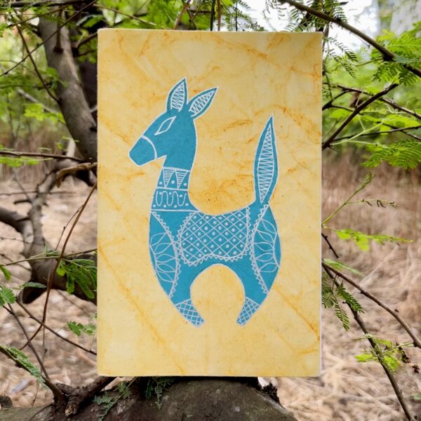Yellow_bankura horse_Handpaintednotebook