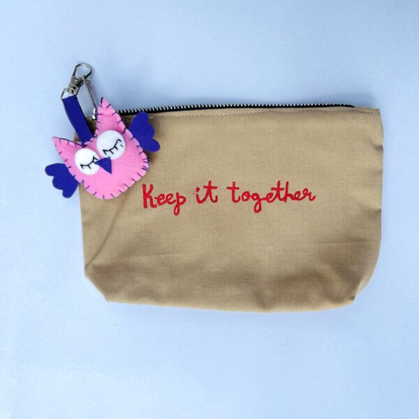 Cloth pouch_Keep it together_owl charm