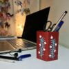 Dark Red_handpainted penstand