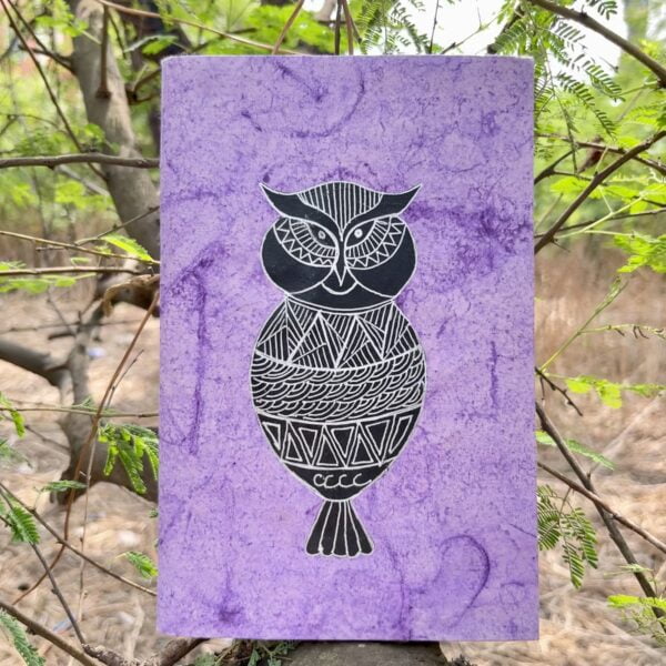 Handpainted notebook_Owl_Purple