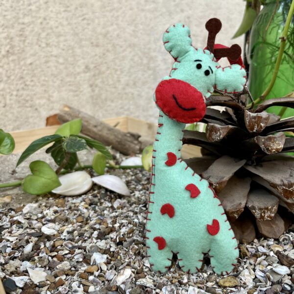 Light green and red_Felt keychain
