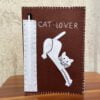 Brown and White Felt notebook_Cat_Brown