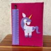 Dark Pink_Felt notebook_unicorn