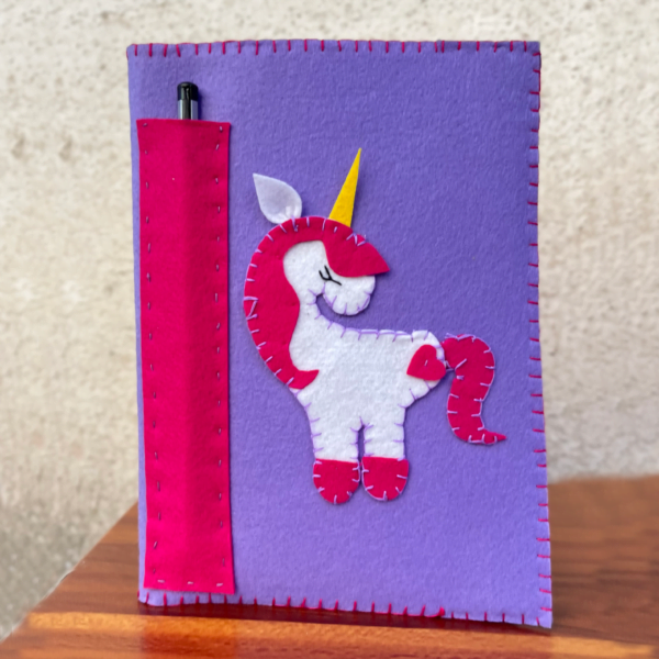 Light Purple_Unicorn_Felt notebook