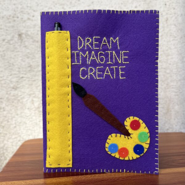 Purple_Felt Keychain_Felt bookcover_Dream_Imagine_Create
