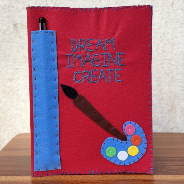 Red_Felt Keychain_Felt bookcover_Dream_Imagine_Create