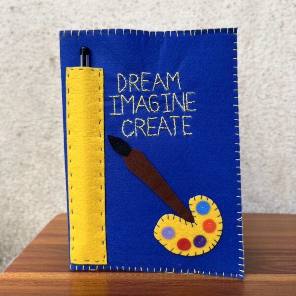 Royal blue_Felt Keychain_Felt bookcover_Dream_Imagine_Create