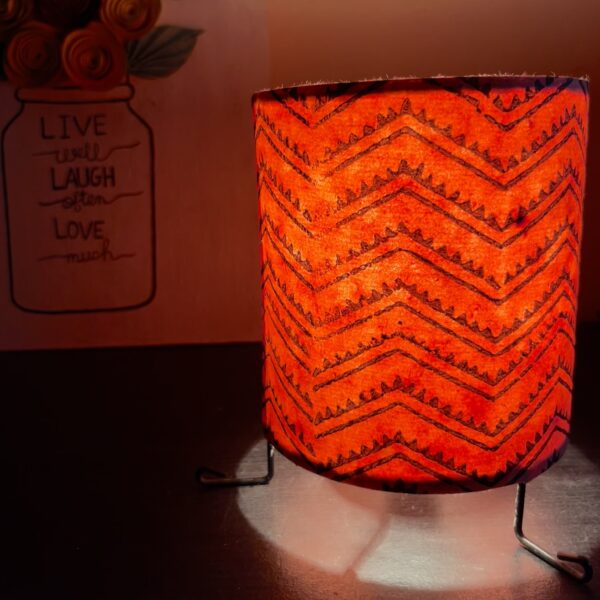 Deep Orange_Floral_Mini_Lamp
