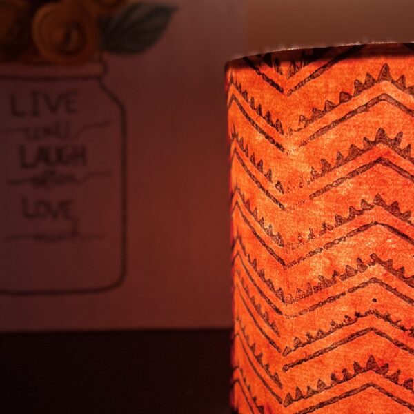 Deep Orange_Floral_Mini_Lamp_