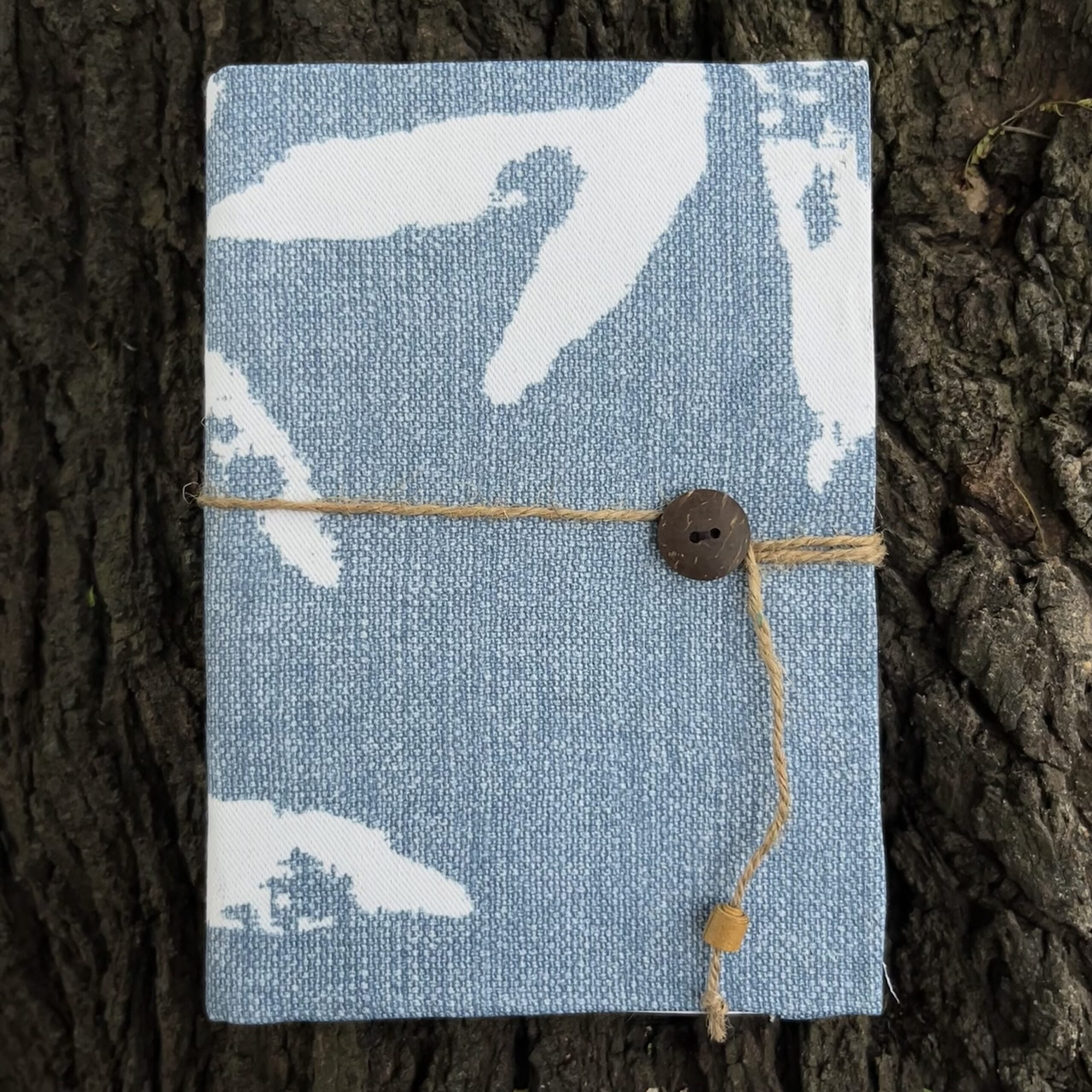 Floral_Denim Blue_Cloth notebook