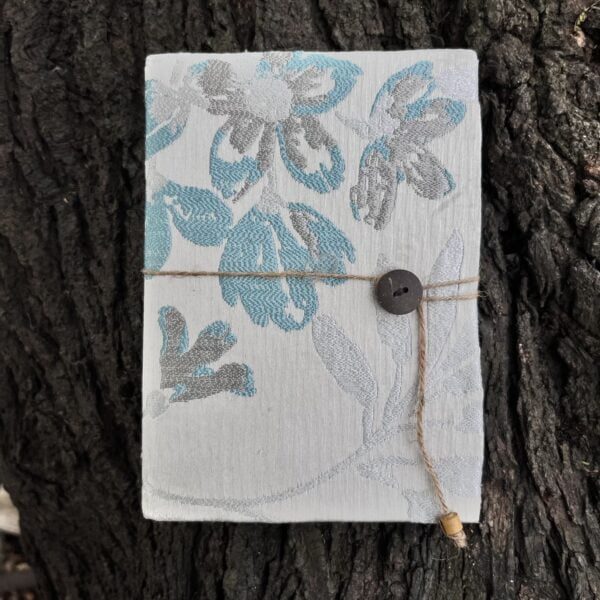 White and Turquoise_Cloth notebook_floral