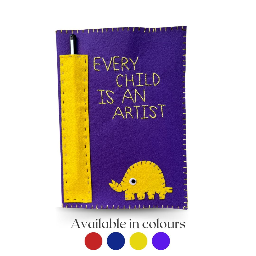 Feltnotebookcover_Every_child_is_an_Artist_Purple