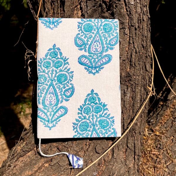 Floral_Cloth_Journals_notebook_handmade_Front_Blue