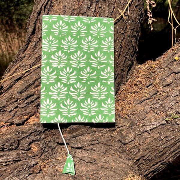 Floral_Cloth_Journals_notebook_handmade_Front_Green