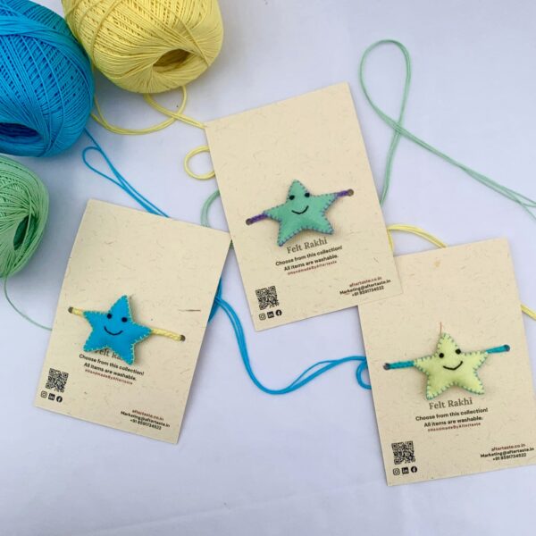 unique rakhi_Felt Rakhi_Star rakhi
